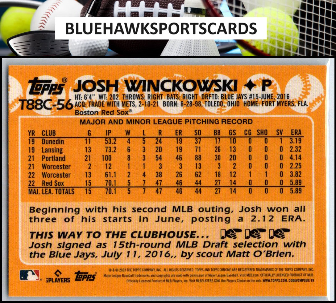 2023 Topps #T88C-56 Josh Winckowski 1988 35th Anniversary Chrome (Series One)