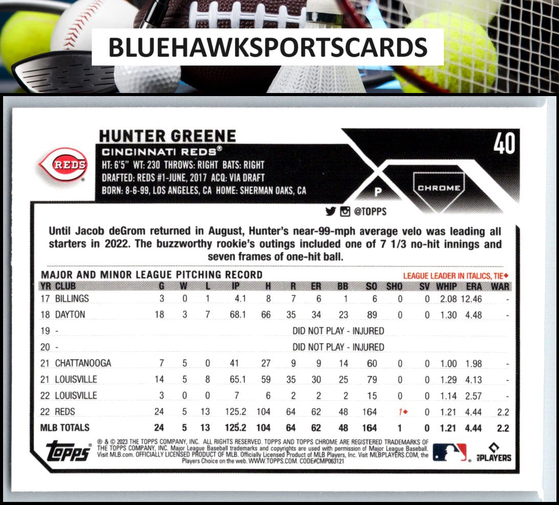 2023 Topps Chrome #40 Hunter Greene Sepia Refractors