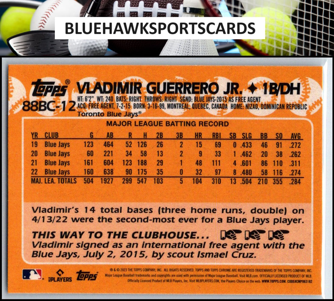 2023 Topps Chrome #88BC-12 Vladimir Guerrero Jr. 1988 35th Anniversary