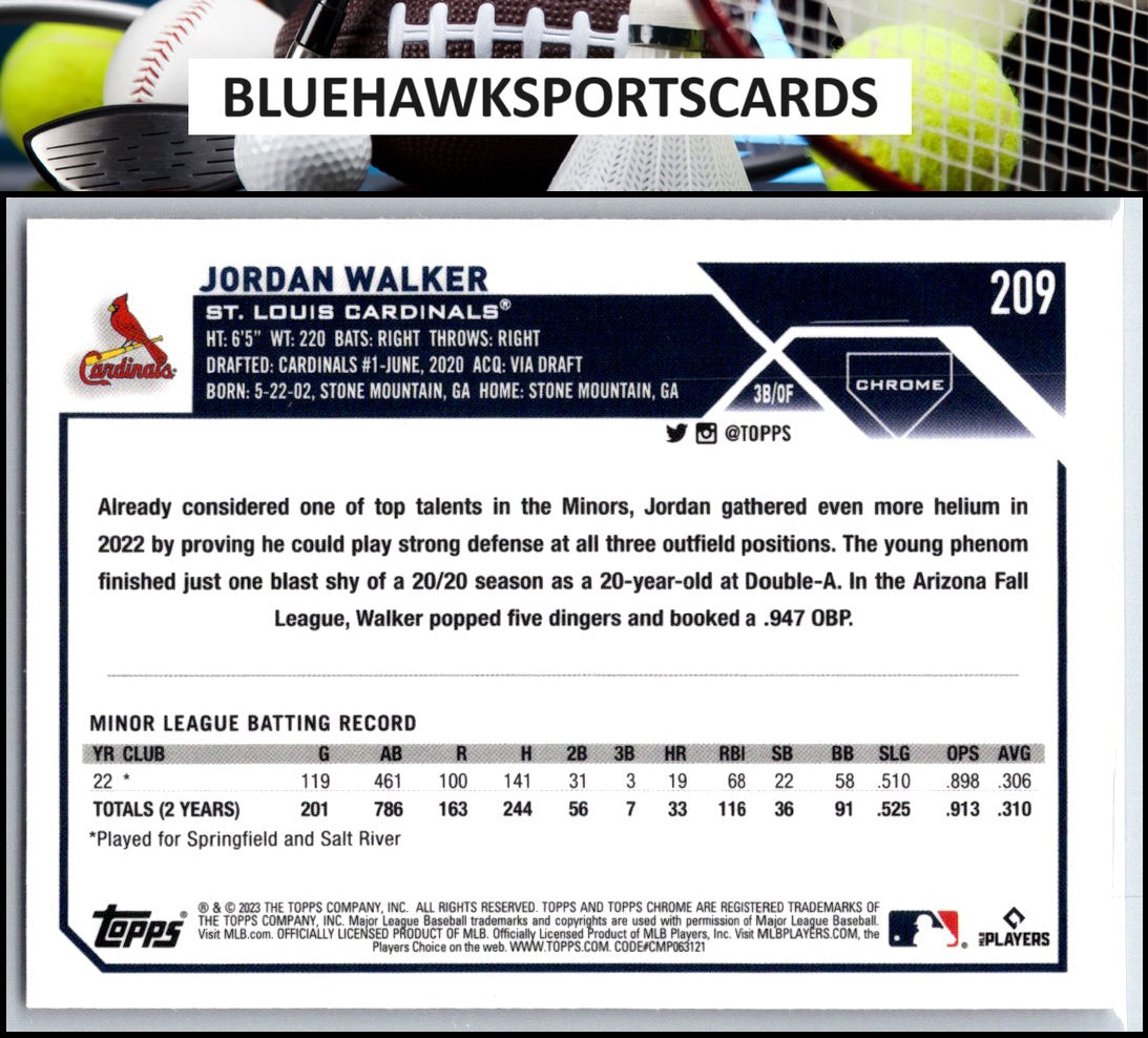 2023 Topps Chrome #209 Jordan Walker Pink Refractors