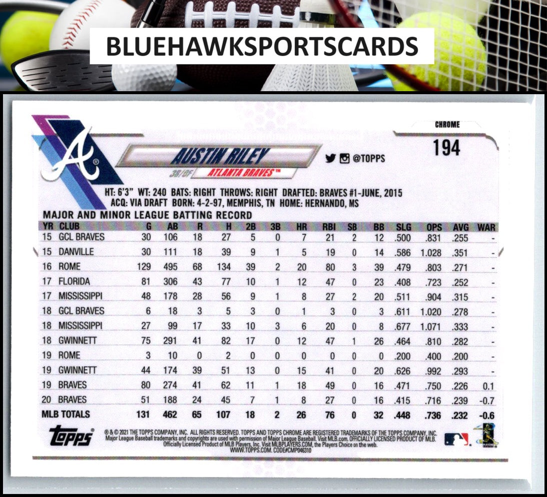 2021 Topps Chrome #194 Austin Riley