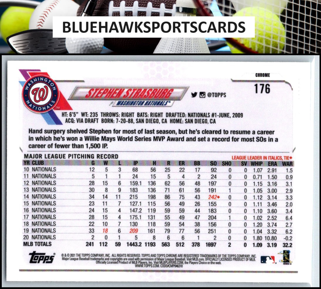 2021 Topps Chrome #176 Stephen Strasburg