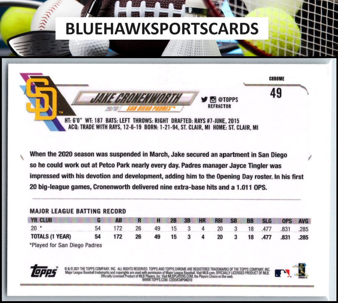 2021 Topps Chrome #49 Jake Cronenworth