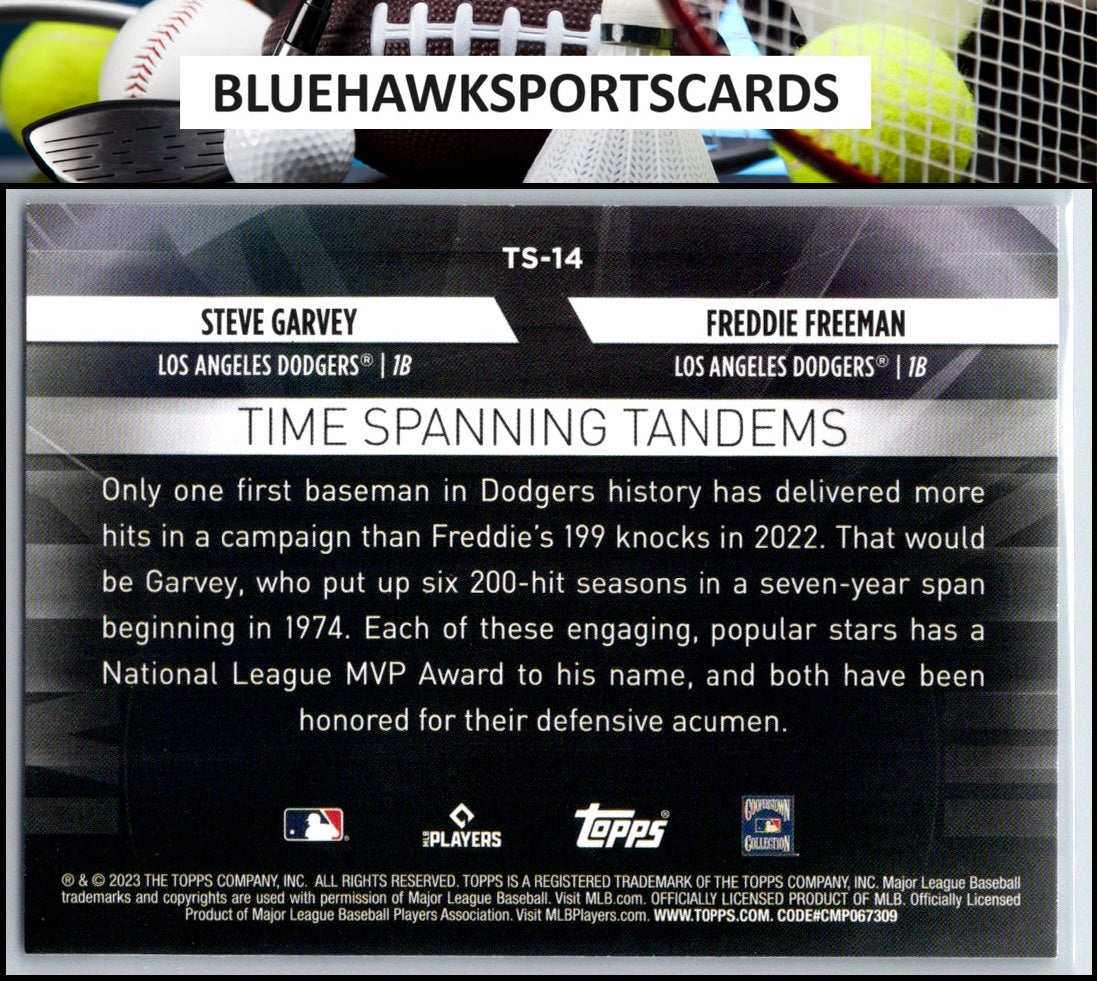 2023 Topps Update #TS-14 Freddie Freeman / Steve Garvey Time Spanning Tandems