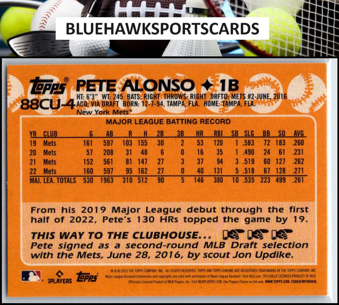 2023 Topps Chrome Update #88CU-4 Pete Alonso 1988 35th Anniversary