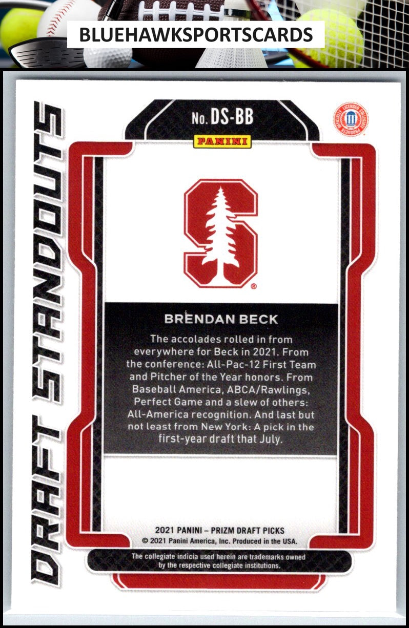 2021 Panini Prizm Draft Picks #DS-BB Brendan Beck Draft Standouts