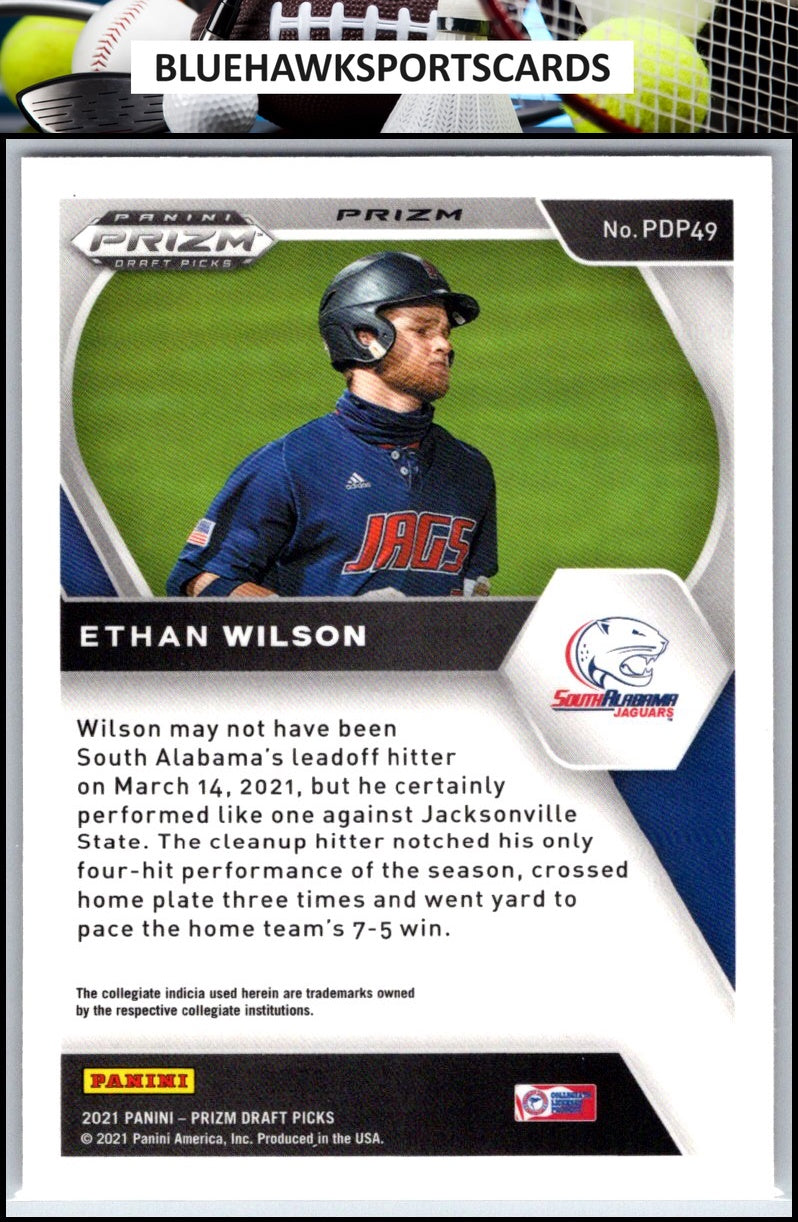 2021 Panini Prizm Draft Picks #PDP49 Ethan Wilson Red Velocity Prizm