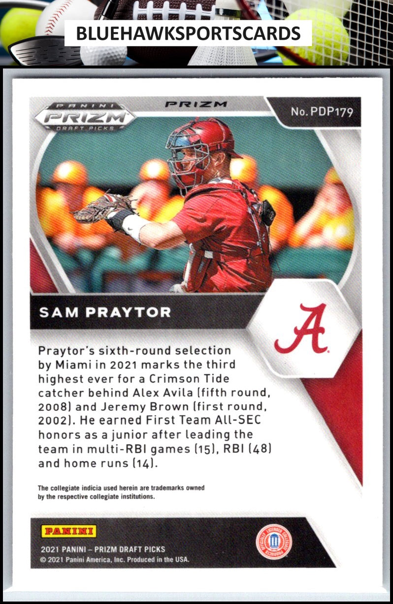 2021 Panini Prizm Draft Picks #PDP179 Sam Praytor Red Velocity Prizm