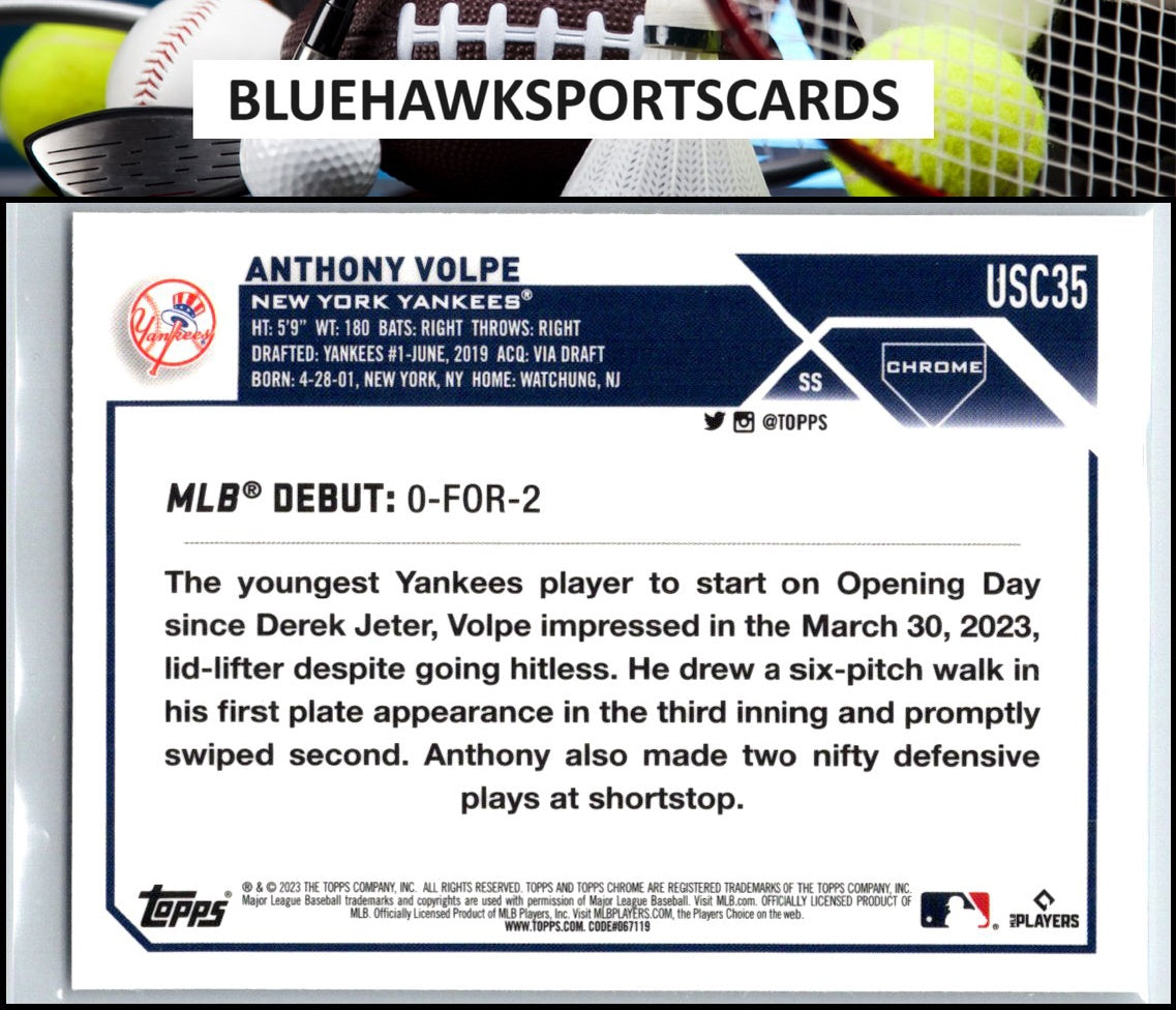 2023 Topps Chrome Update #USC35 Anthony Volpe Refractor