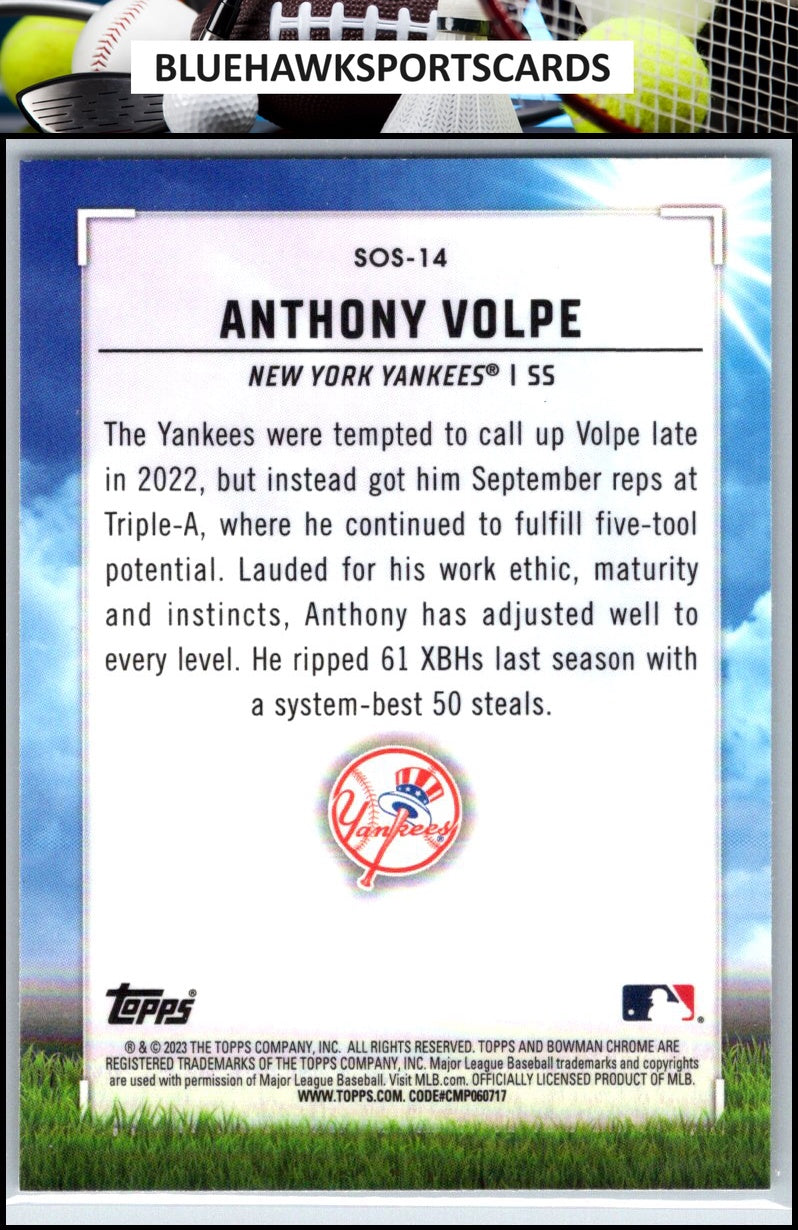 2023 Bowman #SOS-14 Anthony Volpe Sights on September