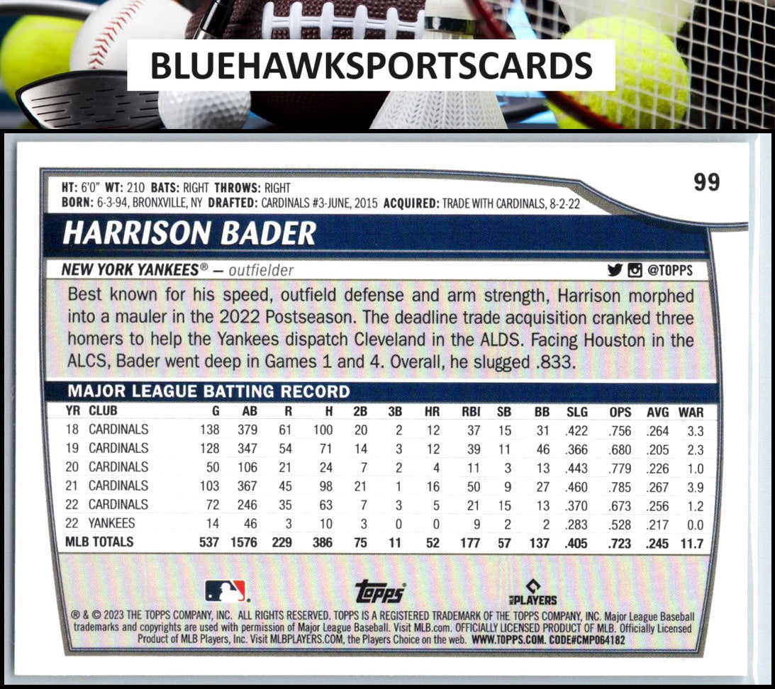 2023 Topps Big League #99 Harrison Bader