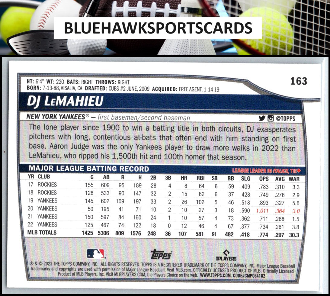2023 Topps Big League #163 DJ LeMahieu