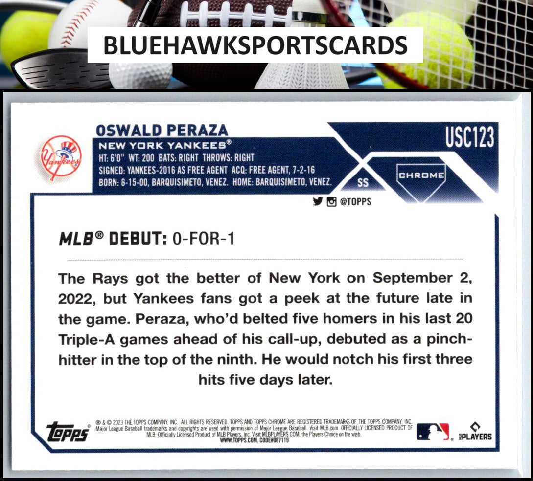 2023 Topps Chrome Update #USC123 Oswald Peraza