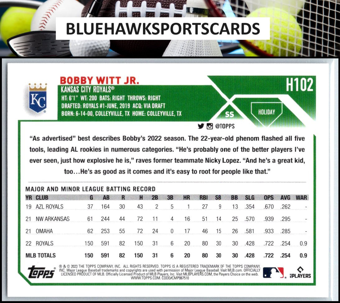 2023 Topps Holiday #H102 Bobby Witt Jr.