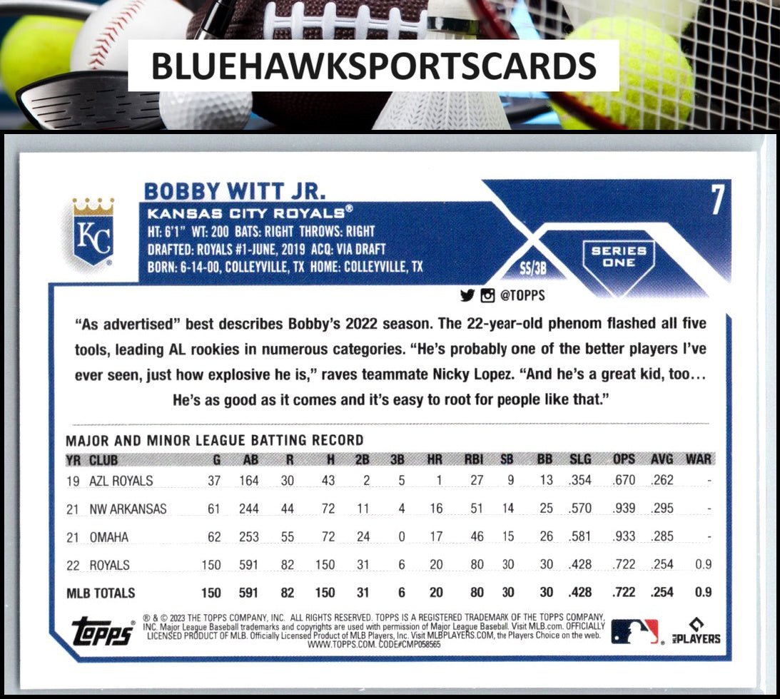 2023 Topps #7 Bobby Witt Jr.