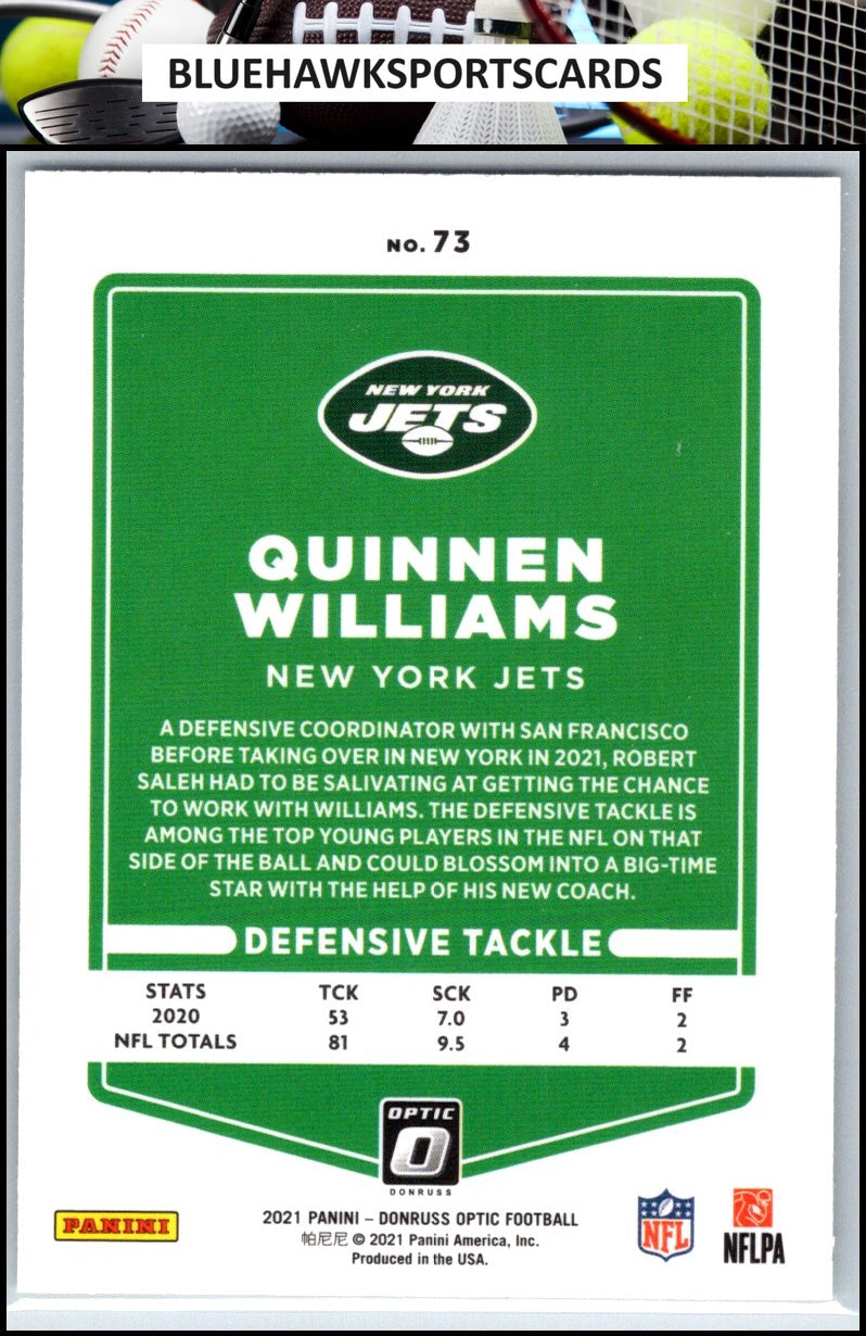 2021 Donruss Optic #73 Quinnen Williams