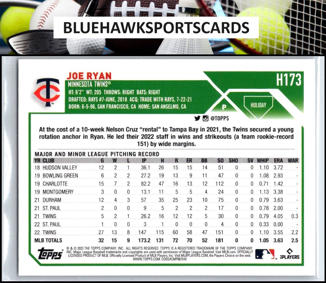 2023 Topps Holiday #H173 Joe Ryan Metallic