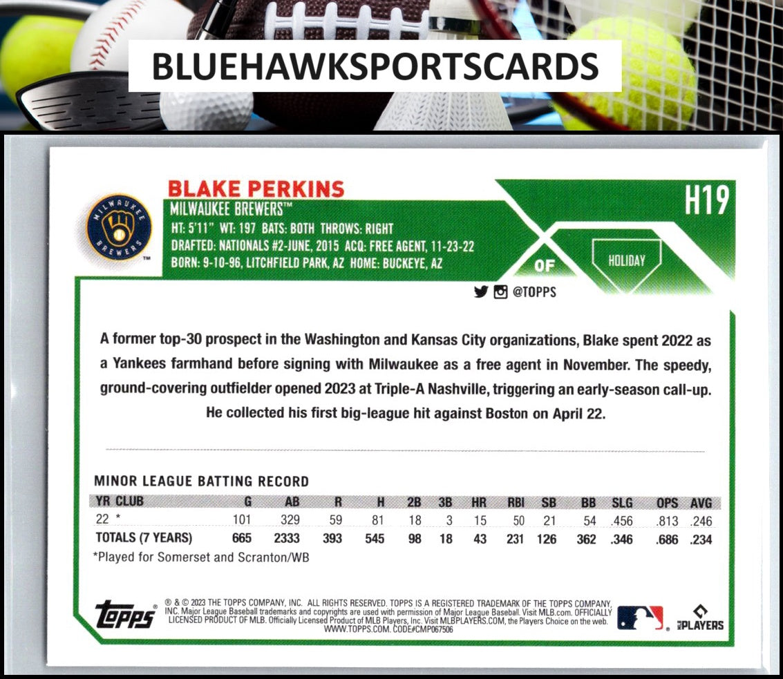 2023 Topps Holiday #H19 Blake Perkins Metallic
