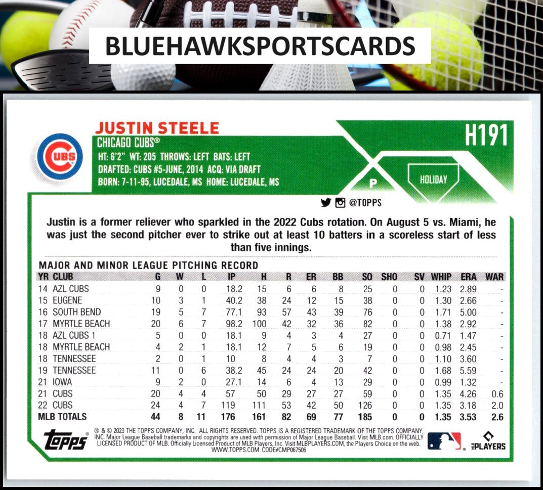 2023 Topps Holiday #H191 Justin Steele