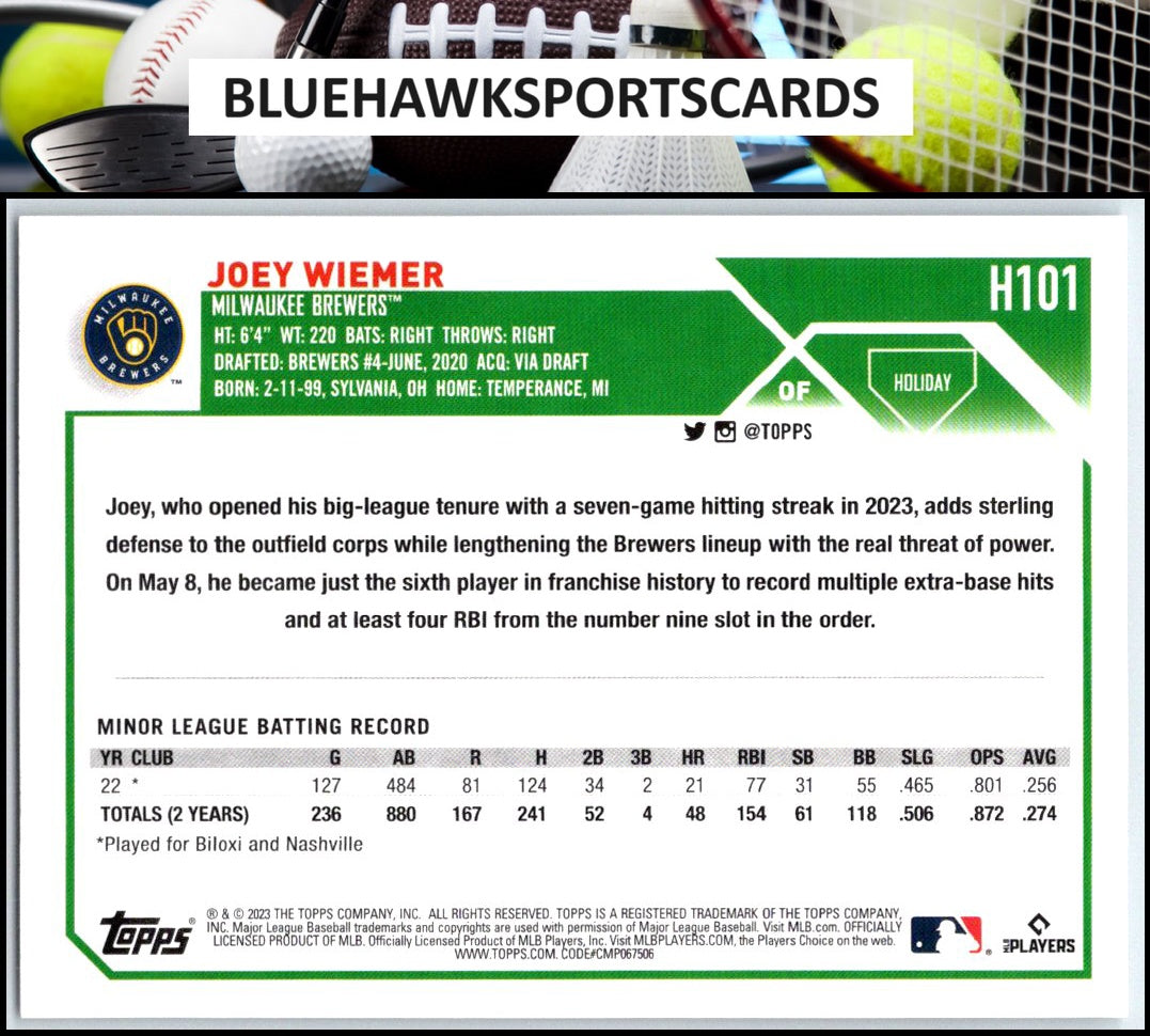 2023 Topps Holiday #H101 Joey Wiemer