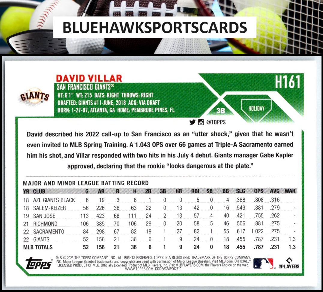 2023 Topps Holiday #H161 David Villar