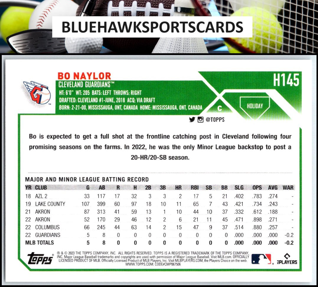 2023 Topps Holiday #H145 Bo Naylor