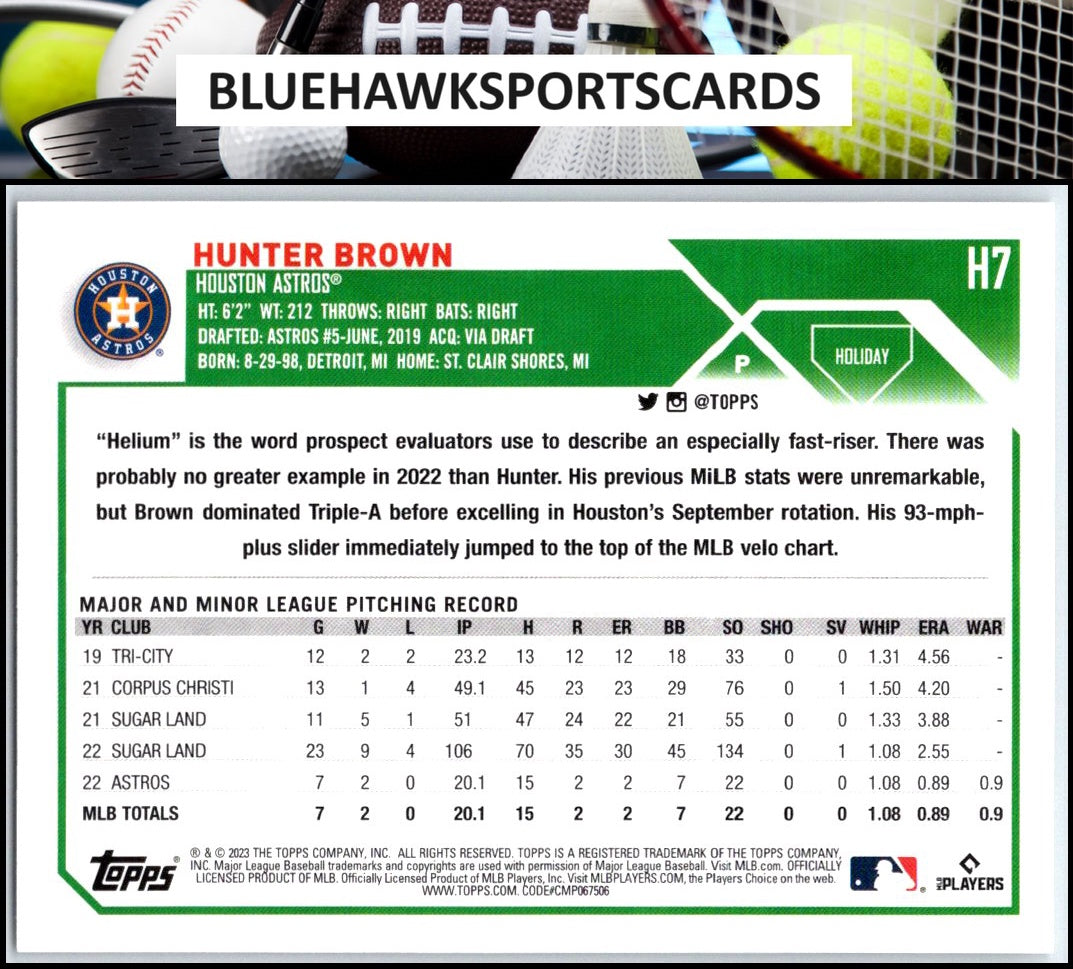2023 Topps Holiday #H7 Hunter Brown