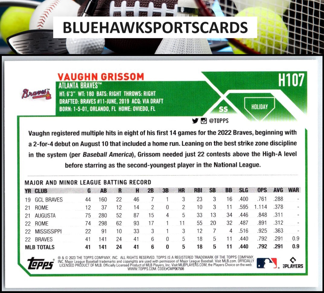 2023 Topps Holiday #H107 Vaughn Grissom