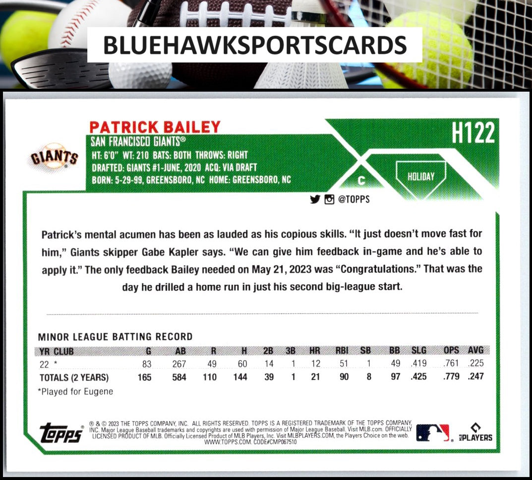2023 Topps Holiday #H122 Patrick Bailey