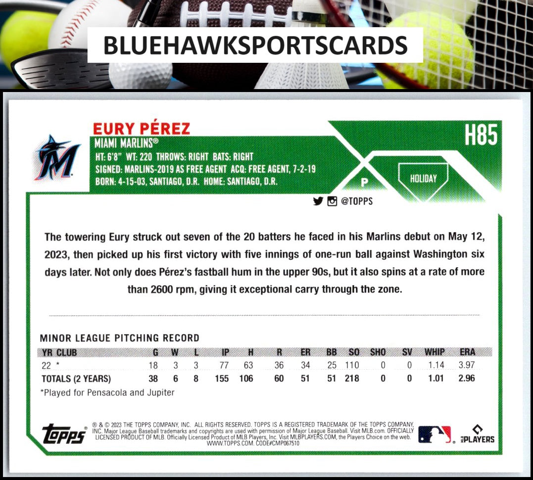 2023 Topps Holiday #H85 Eury Pérez