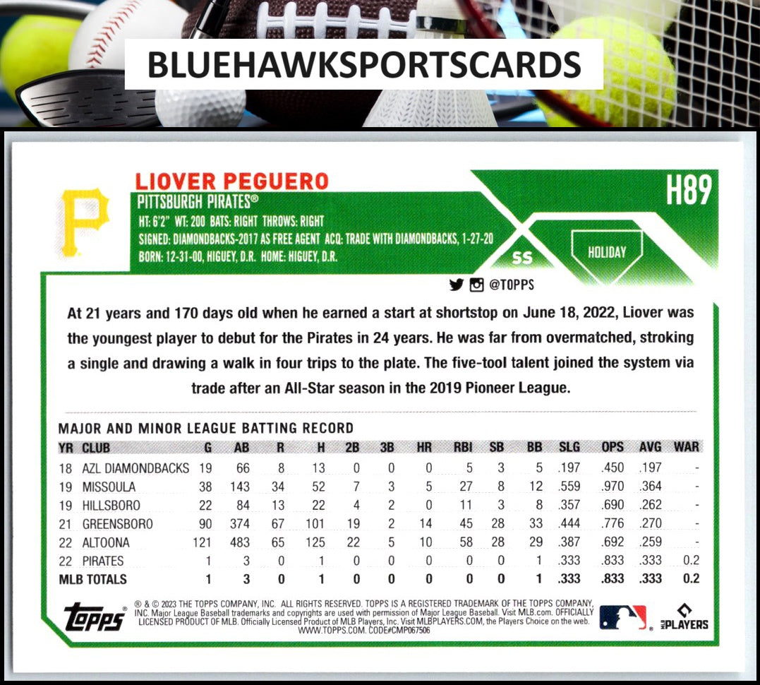2023 Topps Holiday #H89 Liover Peguero