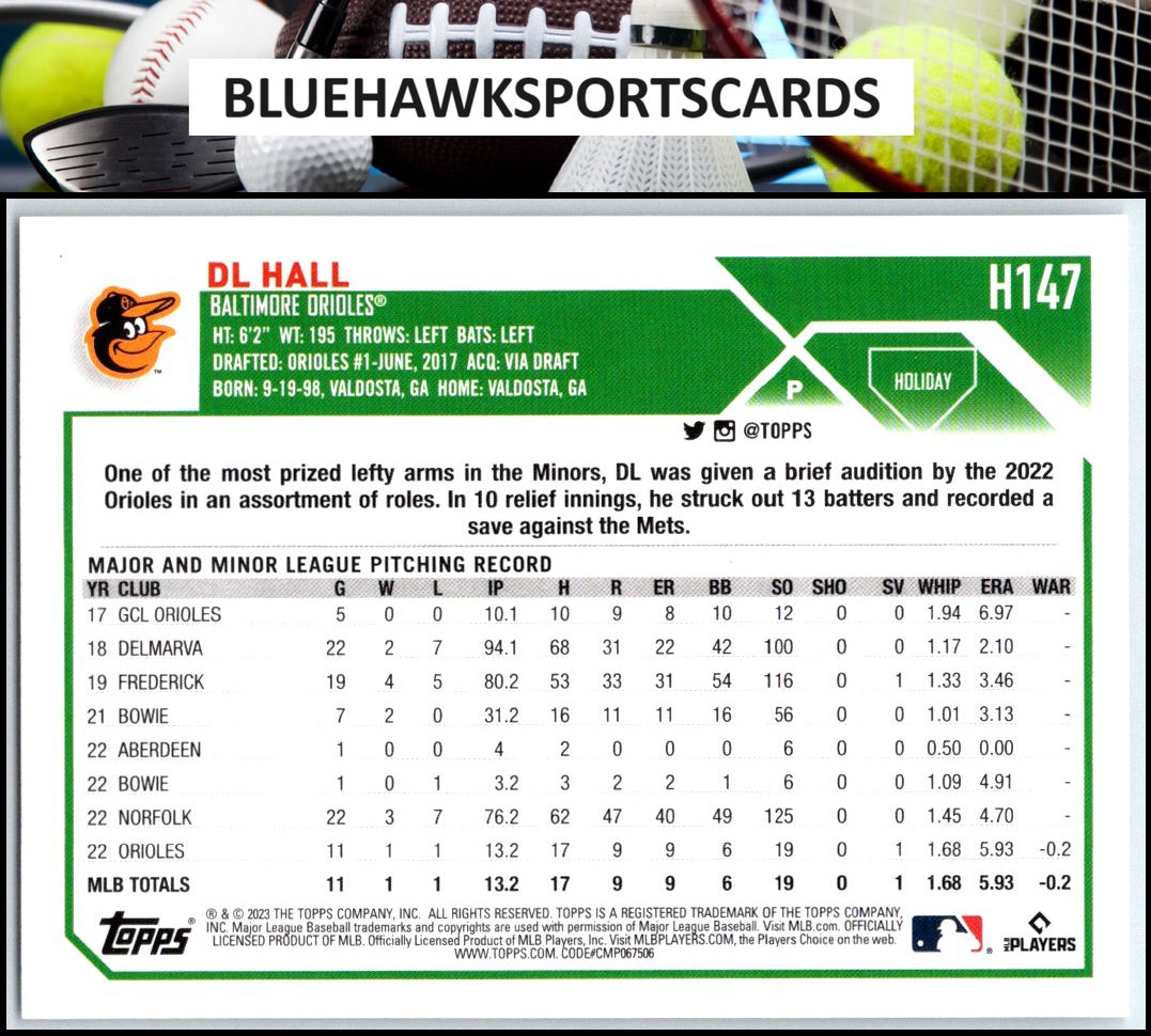 2023 Topps Holiday #H147 DL Hall