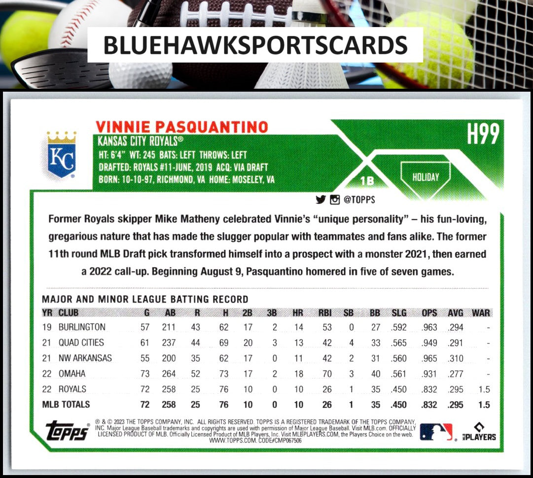 2023 Topps Holiday #H99 Vinnie Pasquantino