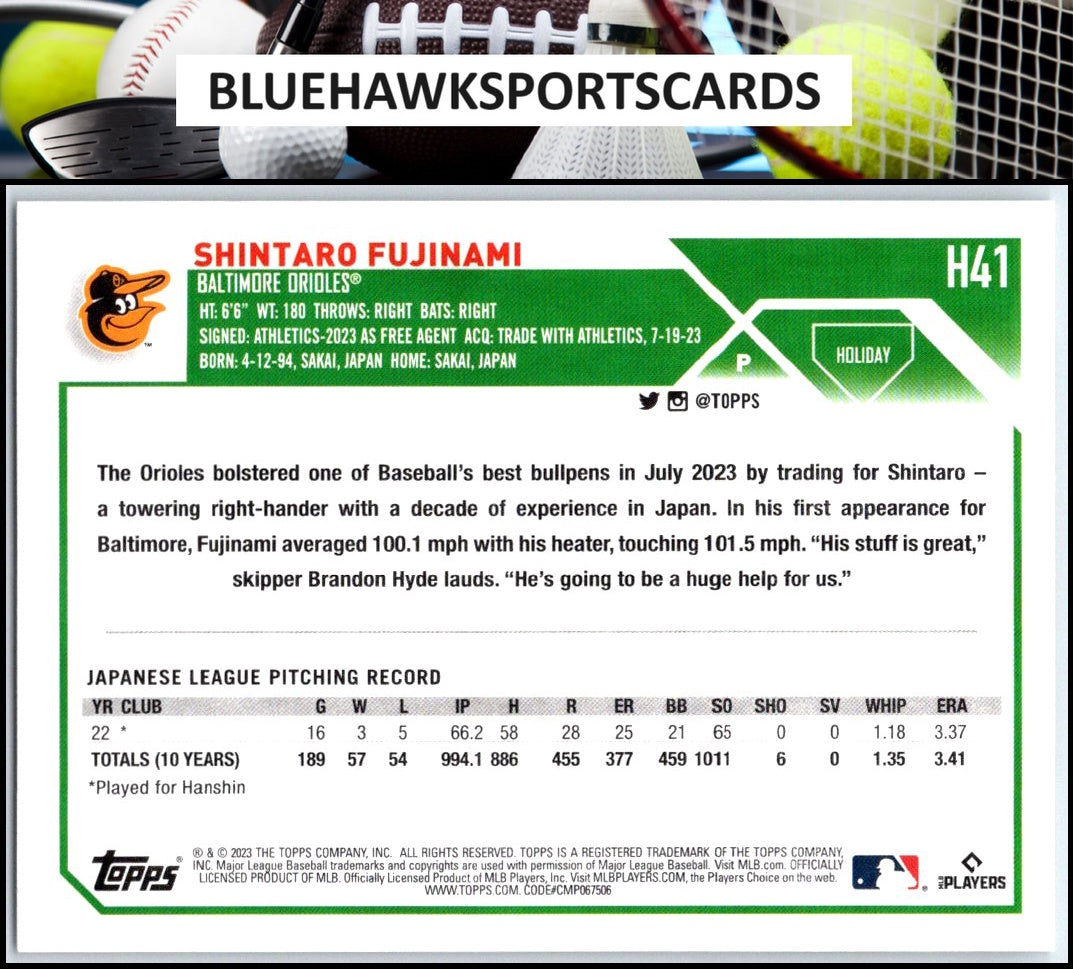 2023 Topps Holiday #H41 Shintaro Fujinami