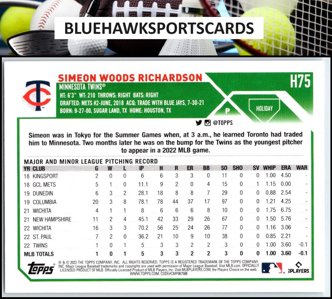 2023 Topps Holiday #H75 Simeon Woods Richardson