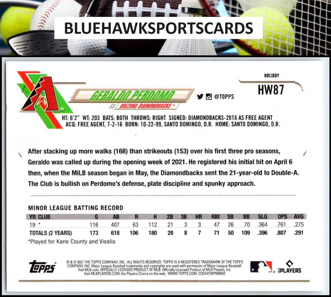 2021 Topps Holiday #HW87 Geraldo Perdomo