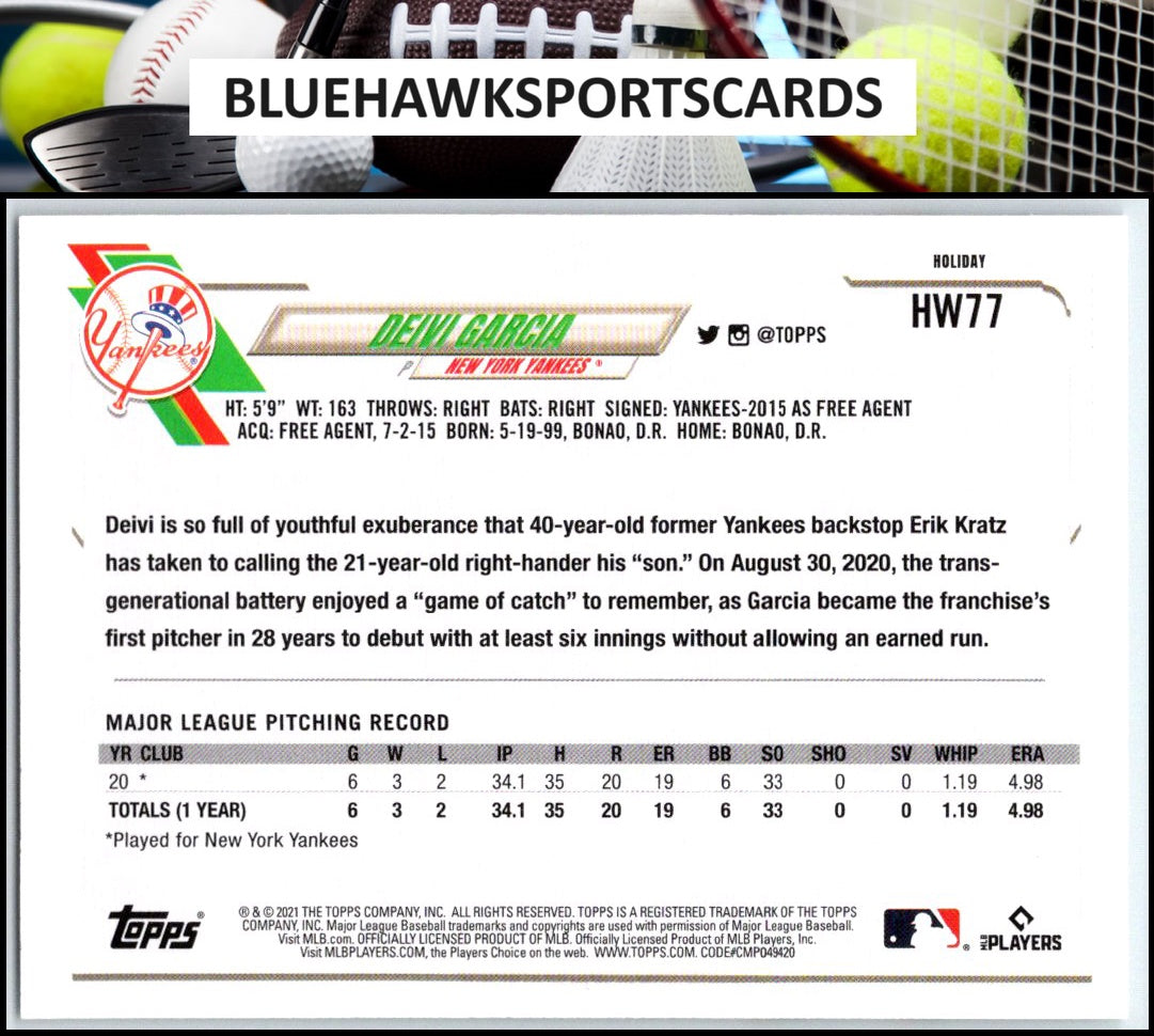 2021 Topps Holiday #HW77 Deivi Garcia