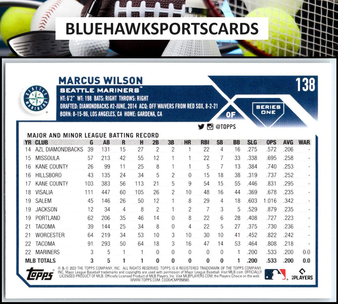 2023 Topps #138 Marcus Wilson