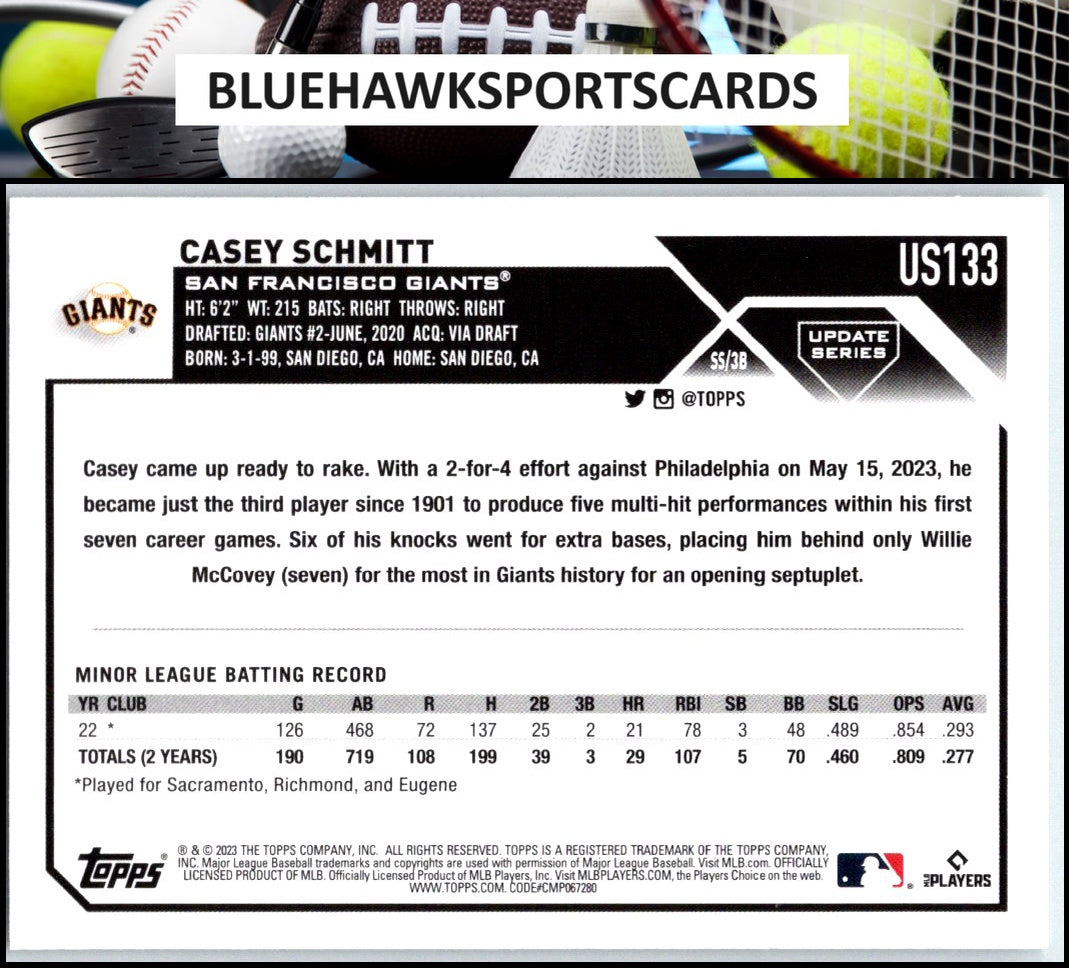 2023 Topps Update #US133 Casey Schmitt