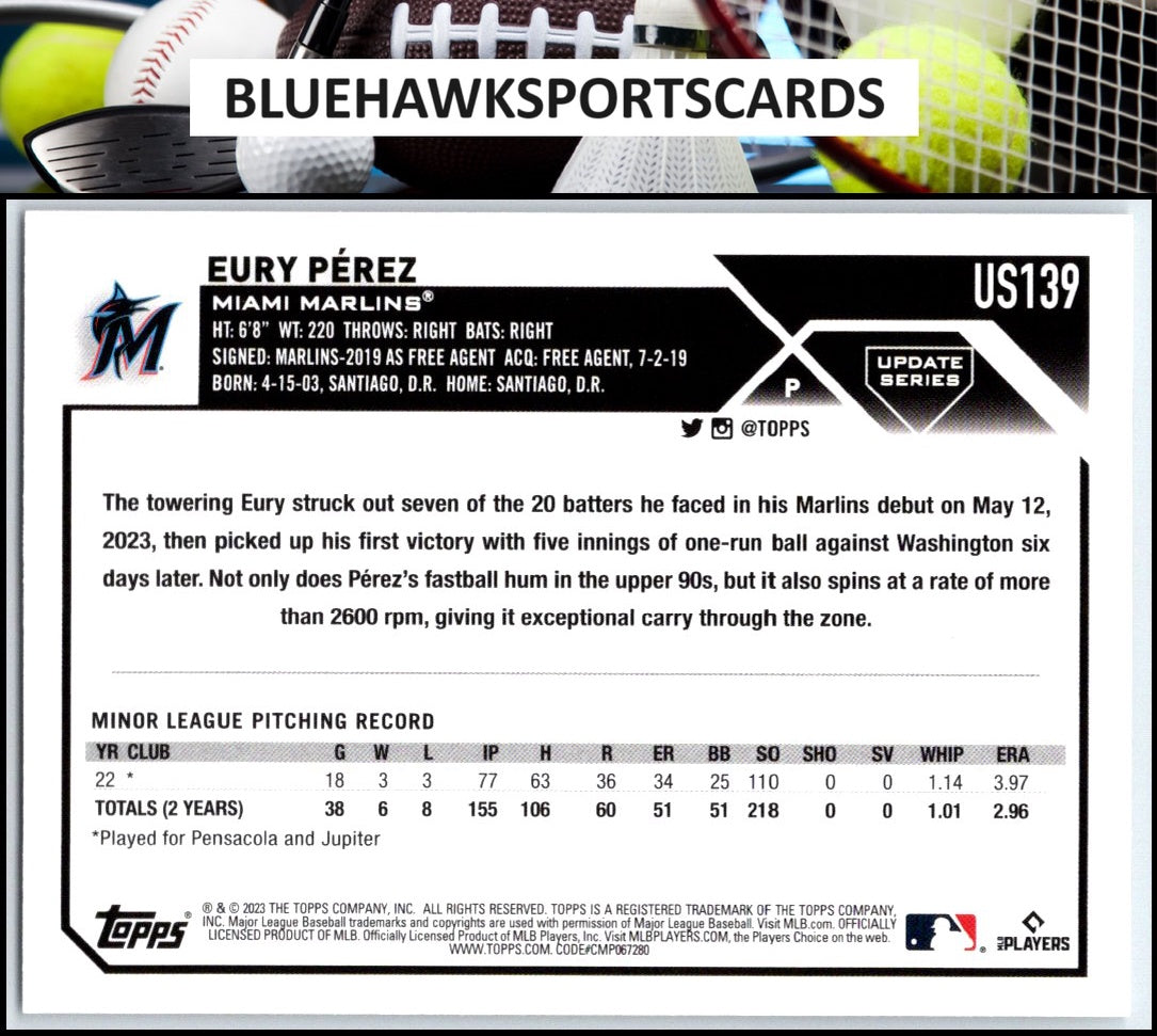 2023 Topps Update #US139 Eury Pérez