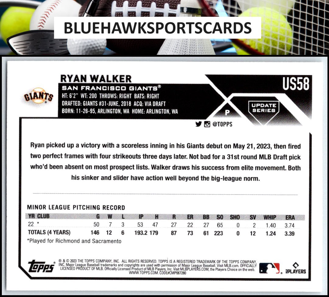 2023 Topps Update #US58 Ryan Walker