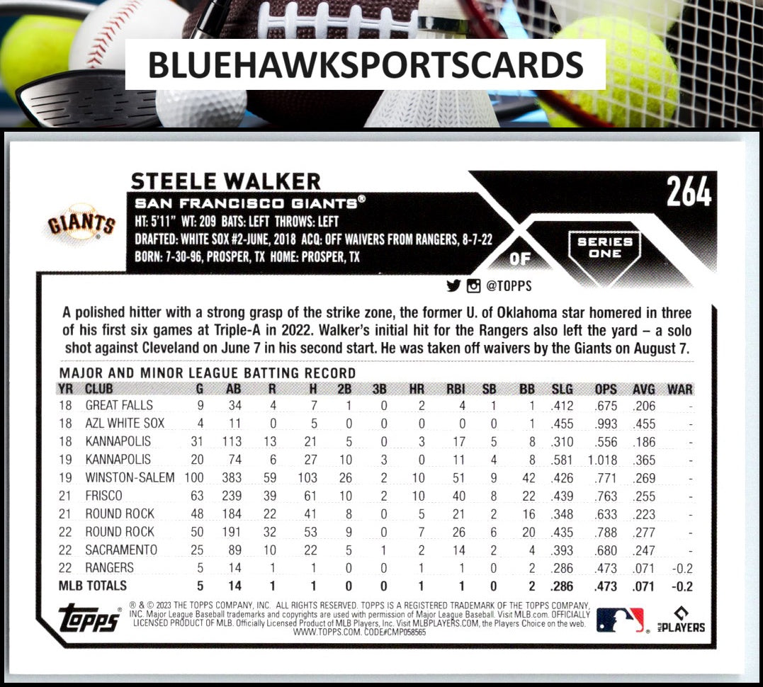 2023 Topps #264 Steele Walker