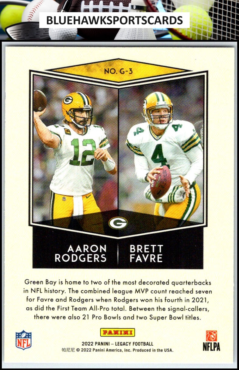2022 Panini Legacy #G-3 Aaron Rodgers / Brett Favre Generations