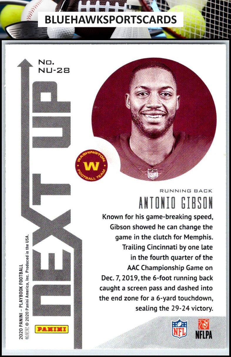 2020 Panini Playbook #NU-28 Antonio Gibson Next Up