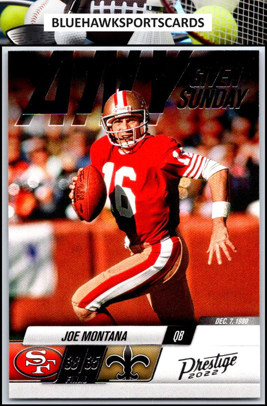 2022 Panini Prestige #12 Joe Montana Any Given Sunday