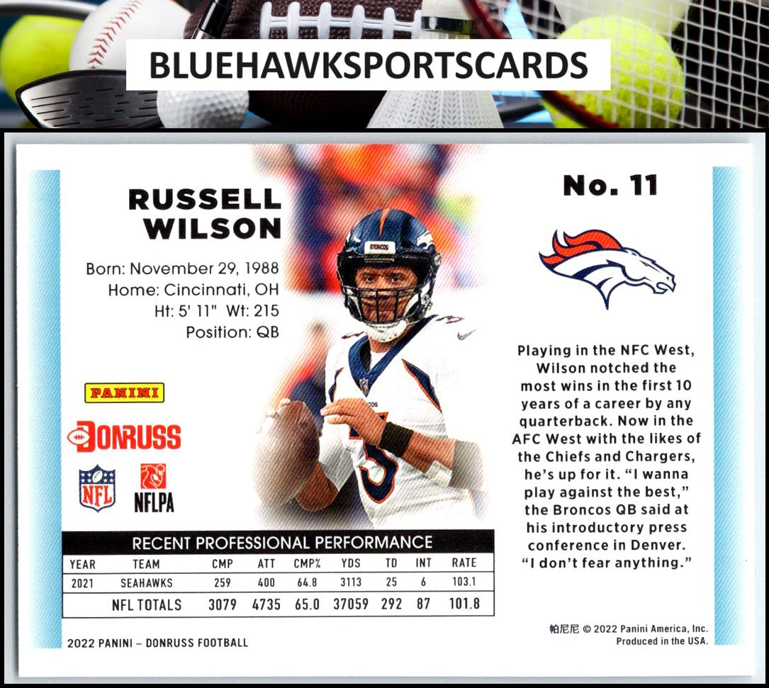 2022 Donruss #11 Russell Wilson Retro 1992