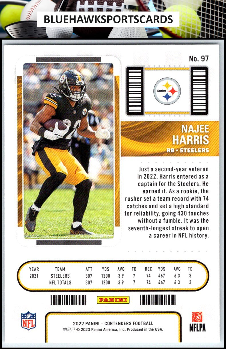 2022 Panini Contenders #97 Najee Harris