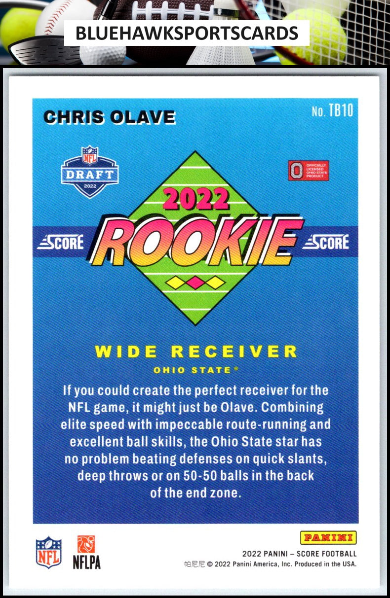 2022 Score #TB10 Chris Olave 1992 Throwback Rookie
