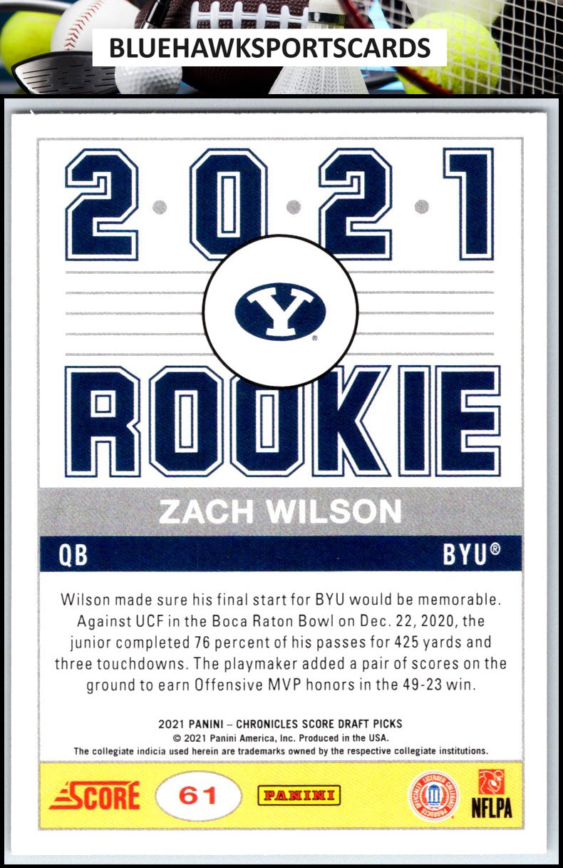 2021 Panini Chronicles Draft Picks #61 Zach Wilson