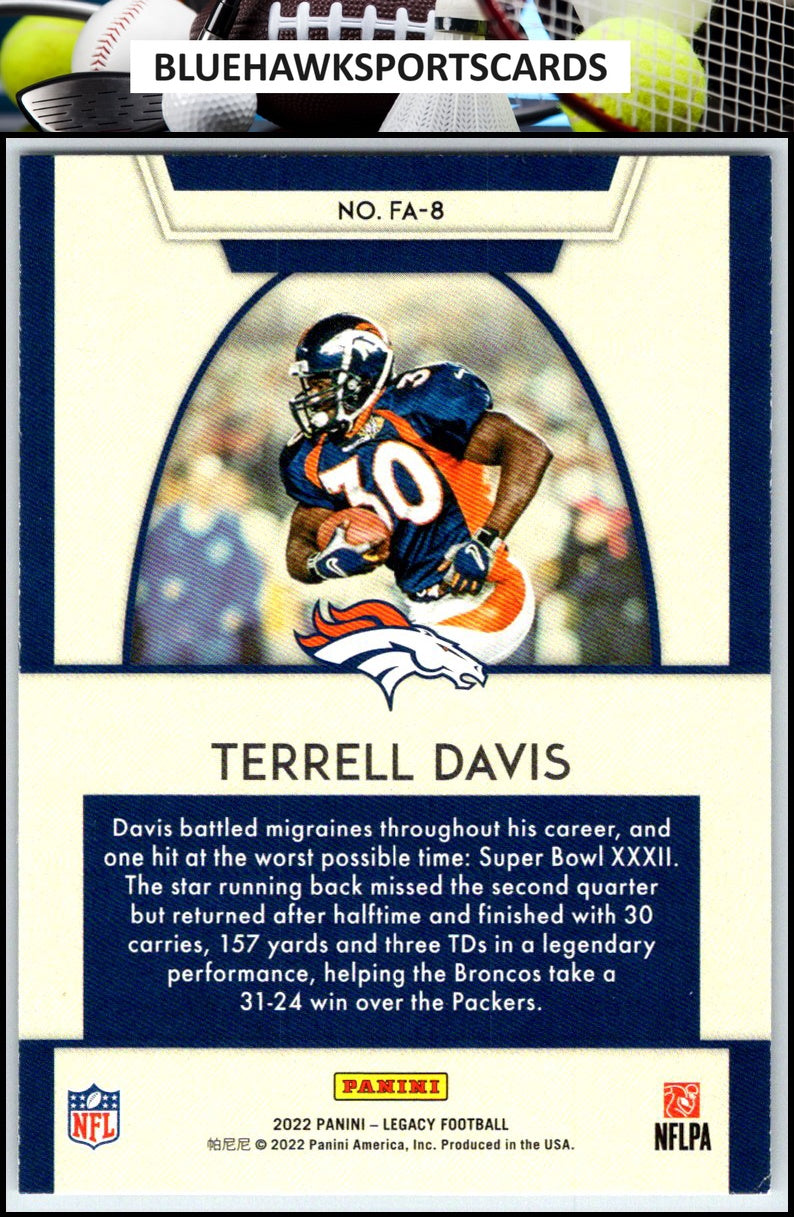 2022 Panini Legacy #FA-8 Terrell Davis For the Ages